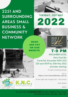 Book & Pay Now for the 2251 & Surrounding Areas Small Business and Community Network Meeting!